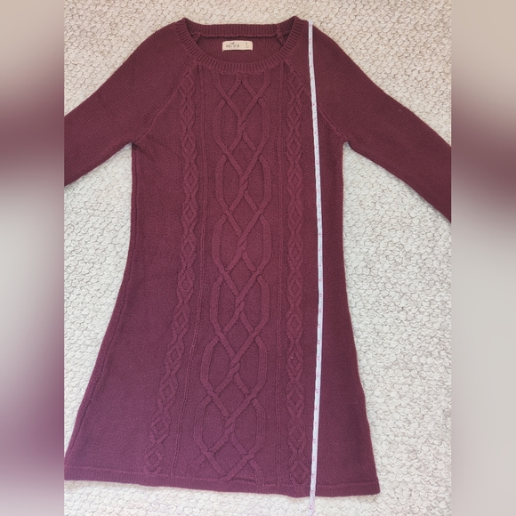 Burgundy Knit Sweater Mini Dress - Picture 6 of 10